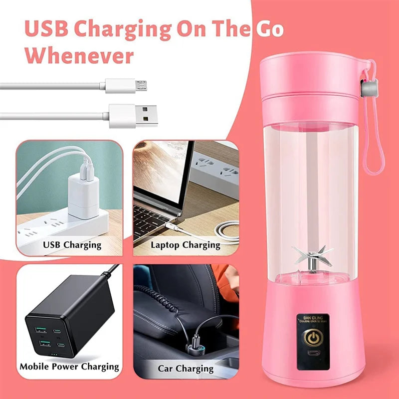 ¡Lleva tu energía a todas partes! Con esta licuadora portátil recargable de 380 ml 