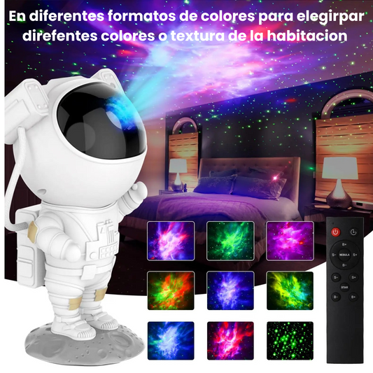 Transforma cualquier habitación en una galaxia mágica con el Astronaut Projector. Esta lámpara de proyección 360°