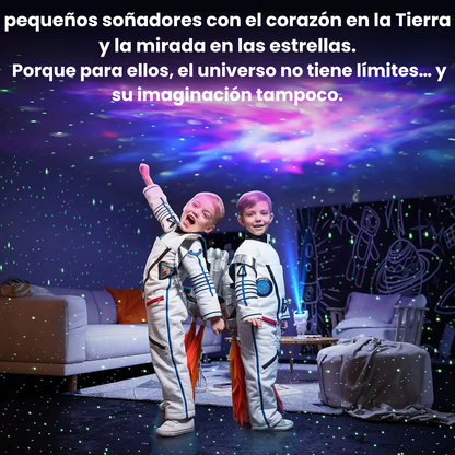 Transforma cualquier habitación en una galaxia mágica con el Astronaut Projector. Esta lámpara de proyección 360°