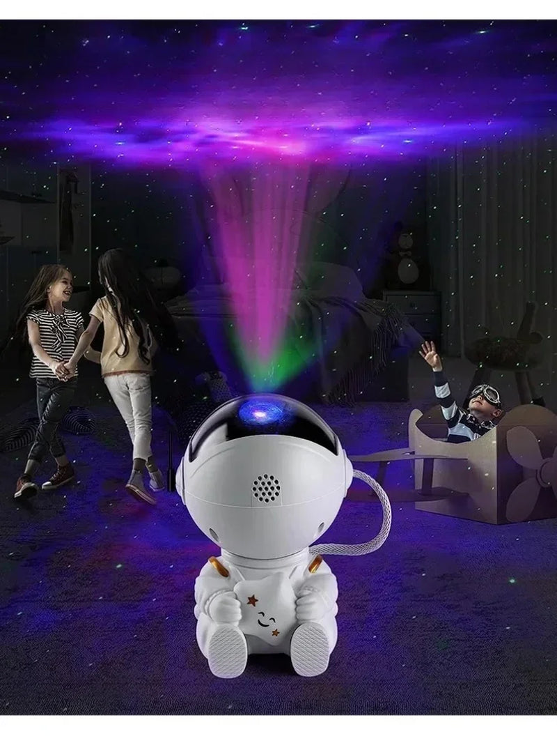 Transforma cualquier habitación en una galaxia mágica con el Astronaut Projector. Esta lámpara de proyección 360°