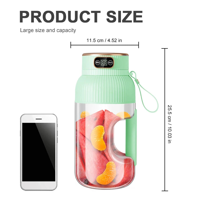 Licuadora Portátil de 1000 ML – Smoothies y Jugos Frescos Donde Quieras 