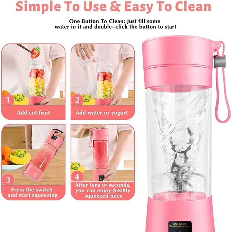 ¡Lleva tu energía a todas partes! Con esta licuadora portátil recargable de 380 ml 