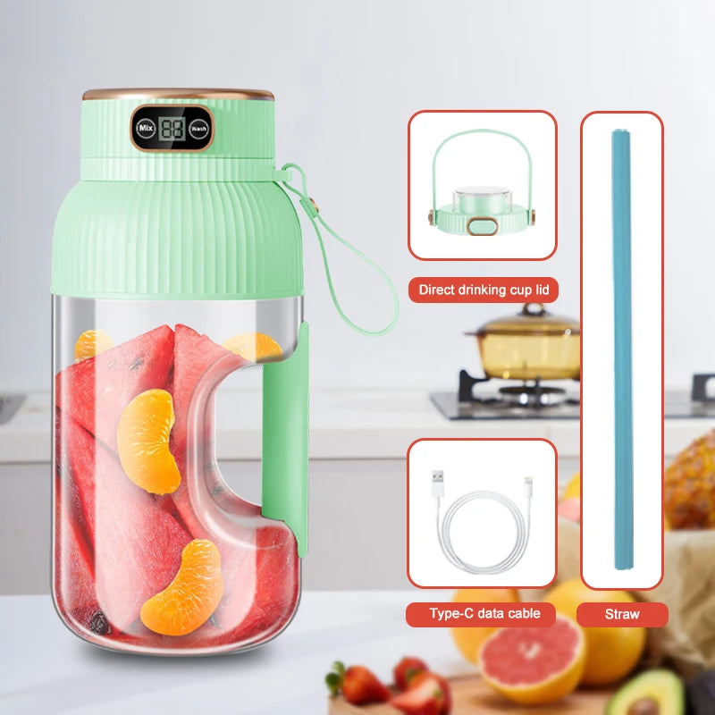 Licuadora Portátil de 1000 ML – Smoothies y Jugos Frescos Donde Quieras 