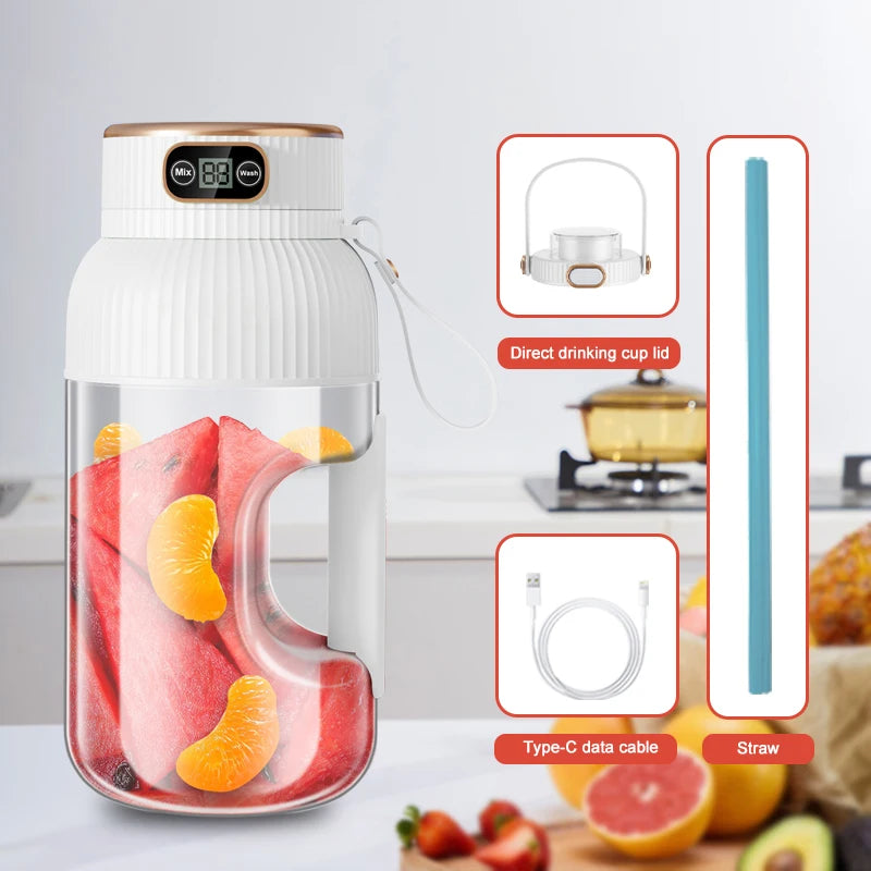 Licuadora Portátil de 1000 ML – Smoothies y Jugos Frescos Donde Quieras 